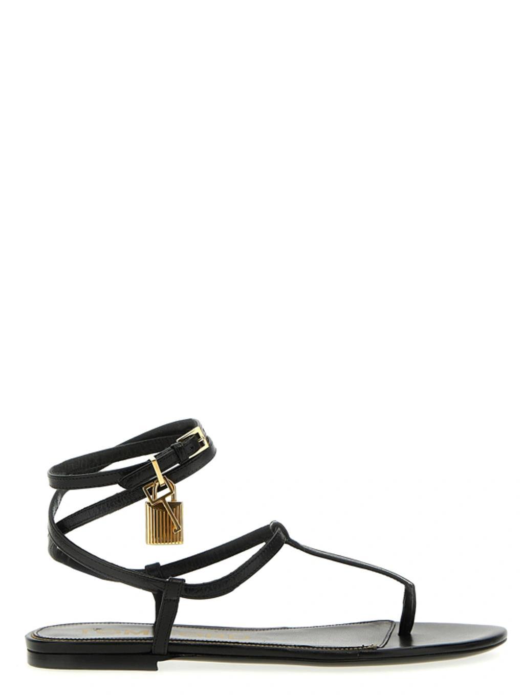 TOM FORD Padlock Ankle Strap Sandal In Black Product Image