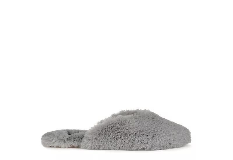 Journee Collection Sundown Womens Faux-Fur Slippers Grey Product Image