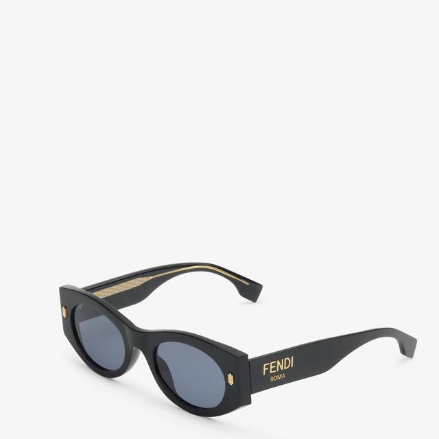 Fendi RomaLow bridge fit black acetate sunglasses Product Image