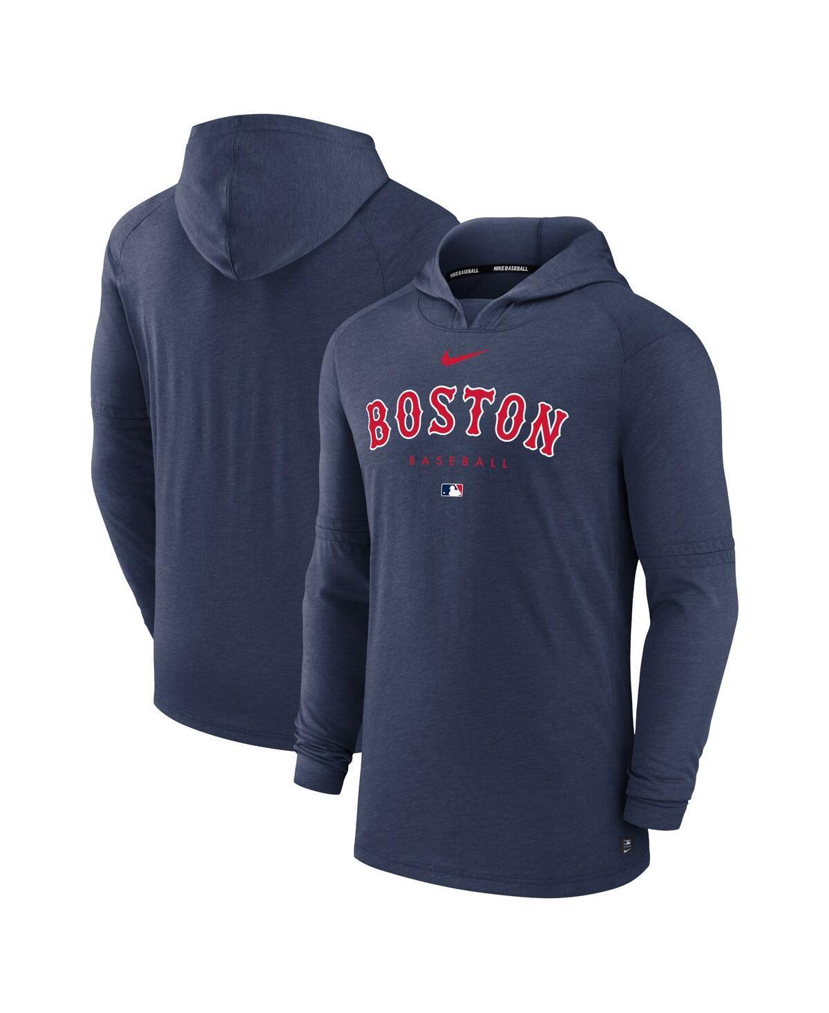 NIKE Men's  Heather Navy Boston Red Sox Authentic Collection Early Work Tri-blend Performance Pullove Product Image