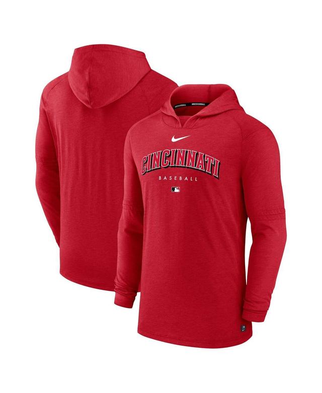 NIKE Men's  Heather Red Cincinnati Reds Authentic Collection Early Work Tri-blend Performance Pullove Product Image