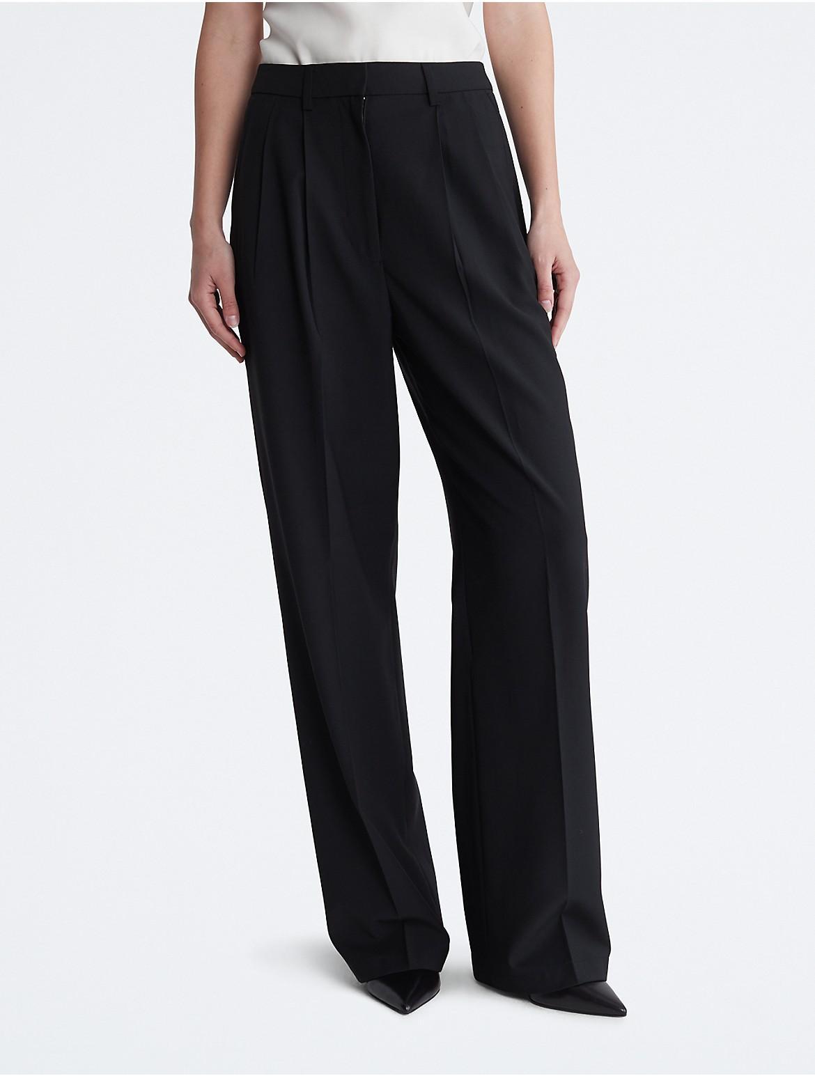 Calvin Klein Women's Tailored Wide Leg Trousers - Black - 30 product image