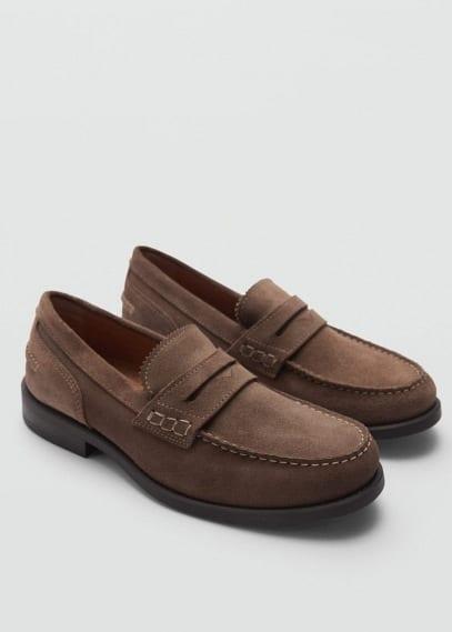 Mango Mens Suede Leather Loafers Product Image