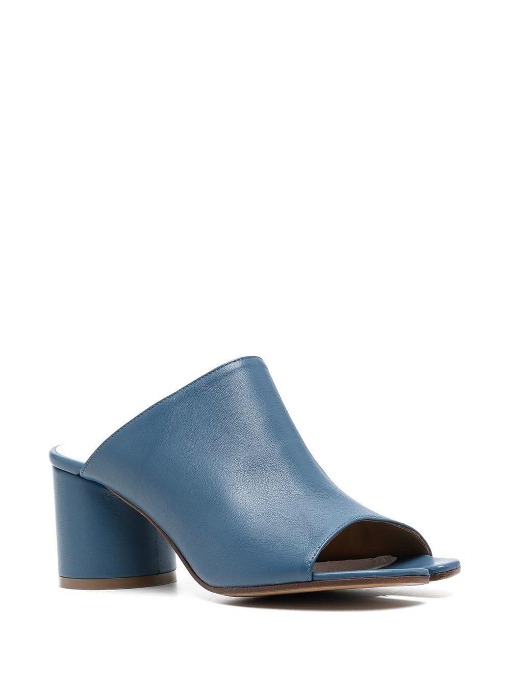 Hannah Leather Mules In Dark Denim Product Image