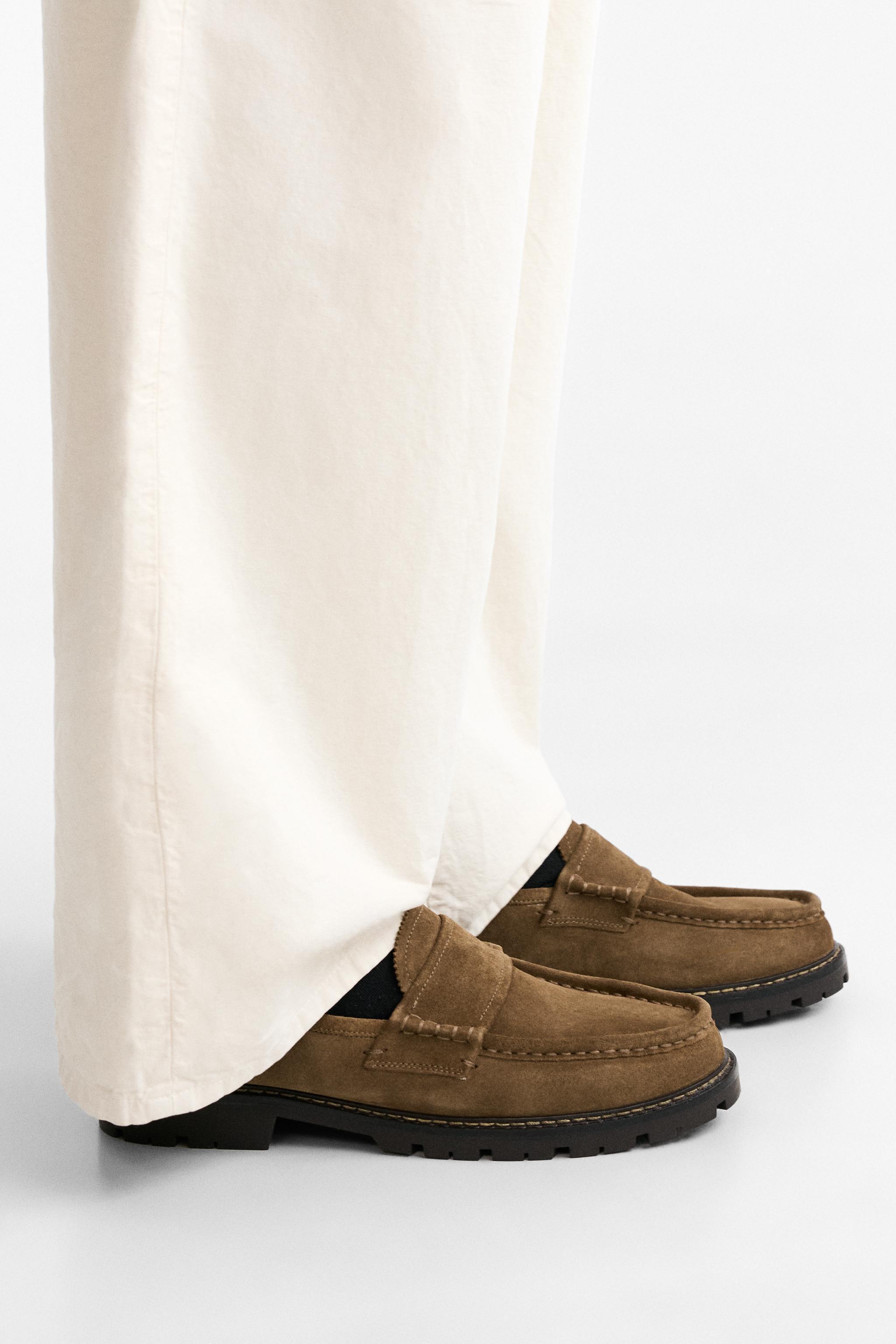 SUEDE PENNY LOAFERS Product Image