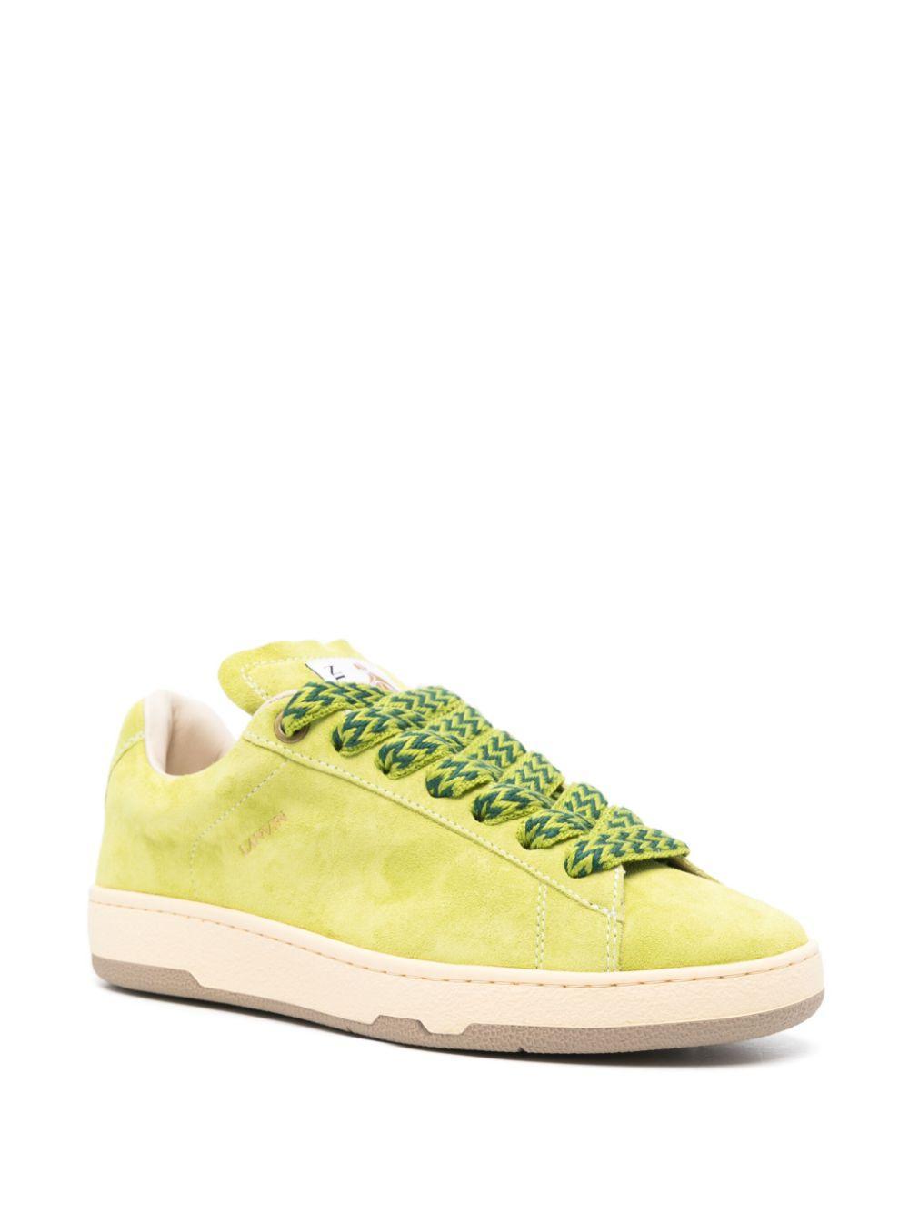 LANVIN Green Suede Curb Lite Sneakers Product Image