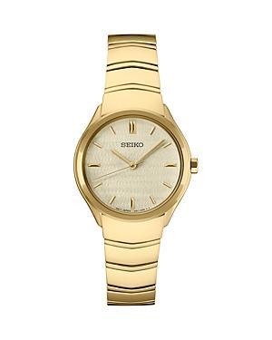 Seiko Womens Essentials Gold-Tone Stainless Steel Bracelet Watch 30mm Product Image