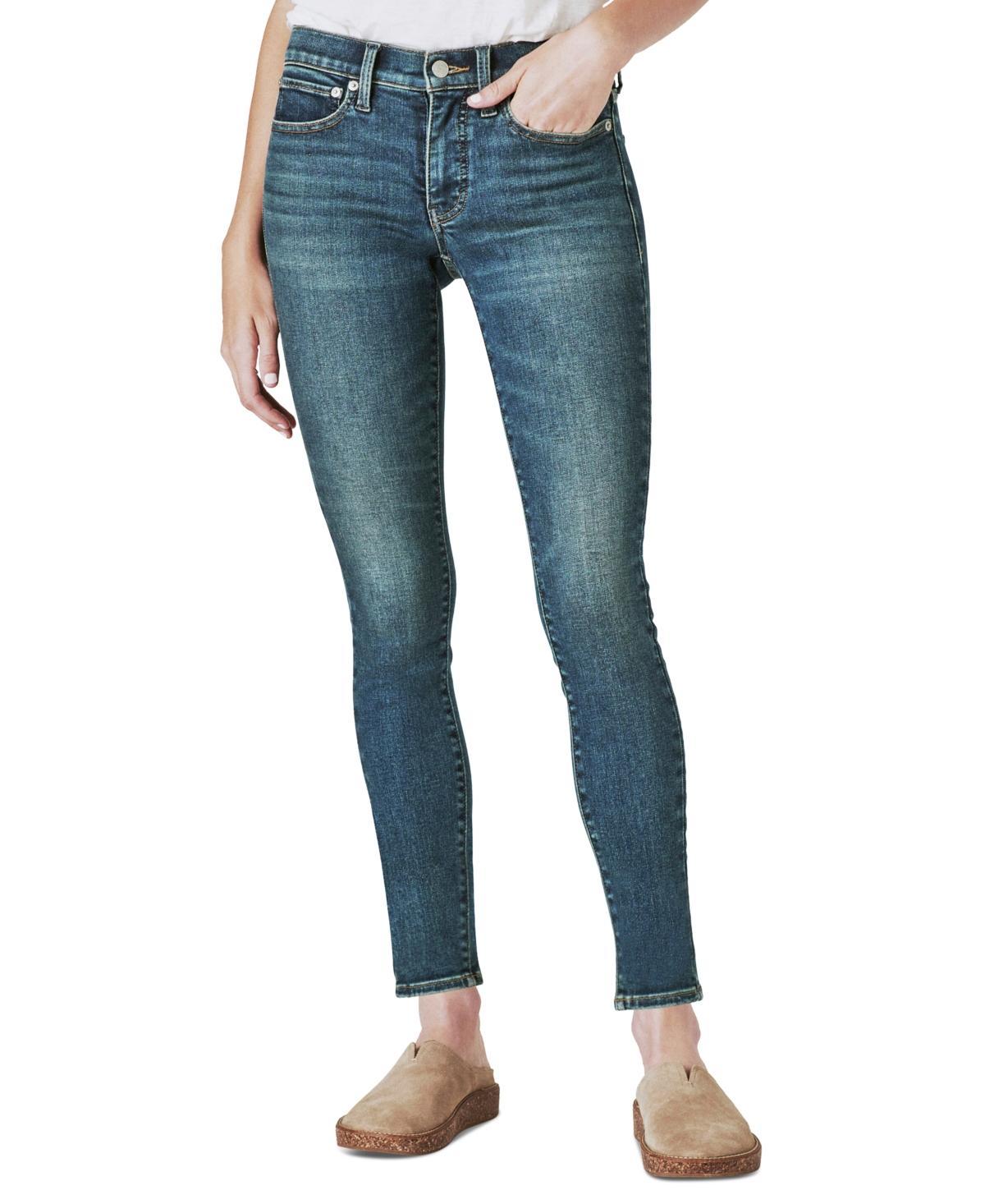 Lucky Brand Womens Ava Mid-Rise Ripped Skinny Jeans Product Image