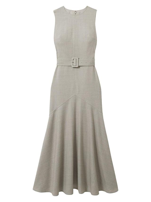 Womens Danni Belted Wool-Blend Midi-Dress Product Image