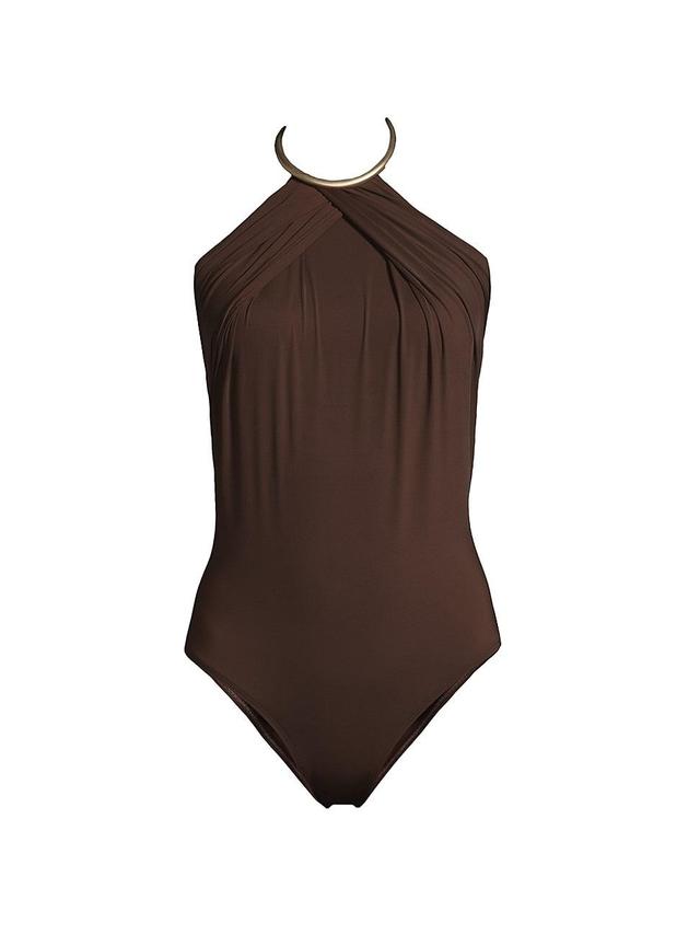 Womens Destinos Halter Collar One-Piece Product Image