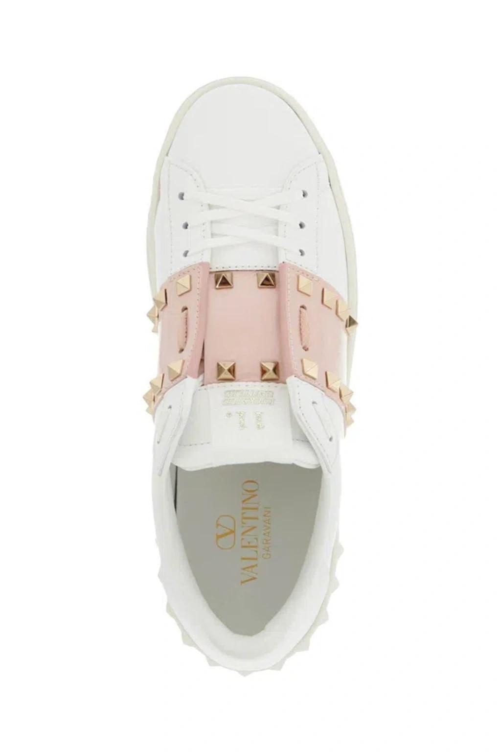 VALENTINO GARAVANI Open Rockstud Untitled Sneakers In White Product Image