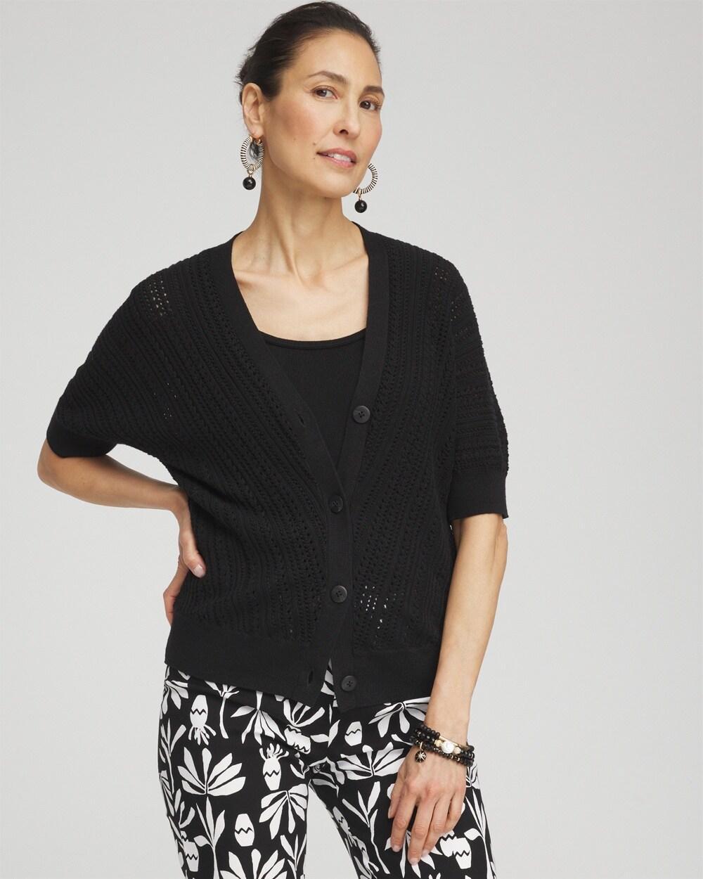 Women's Dolman Pointelle Cardigan Sweater Product Image