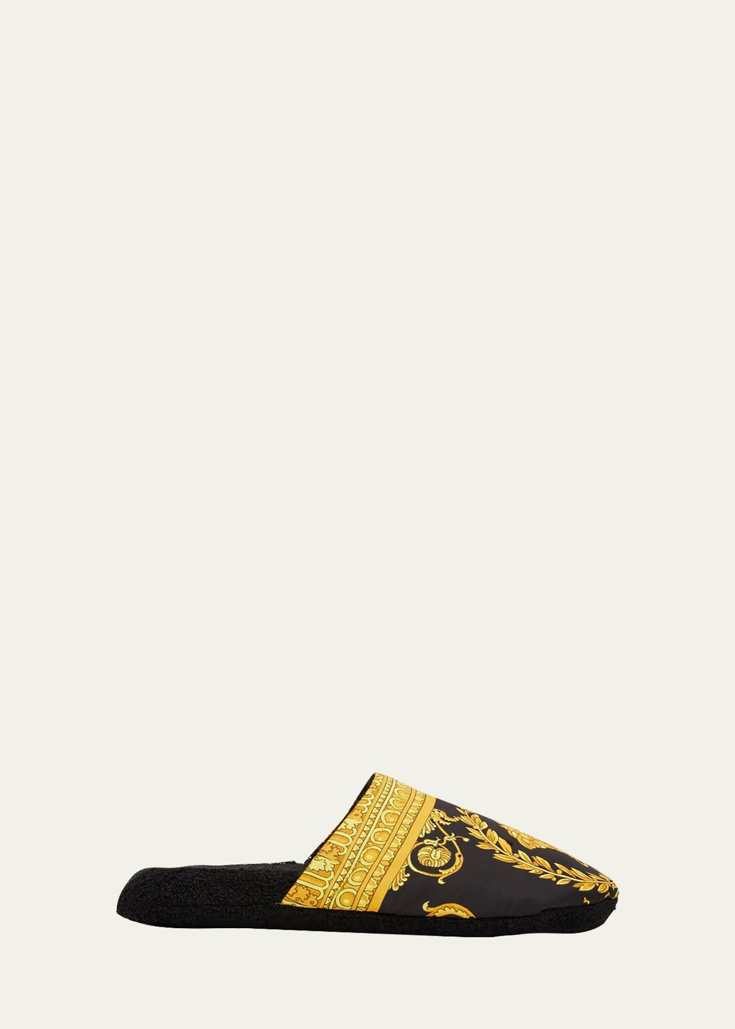 Mens Barocco-Print Mule Slippers Product Image