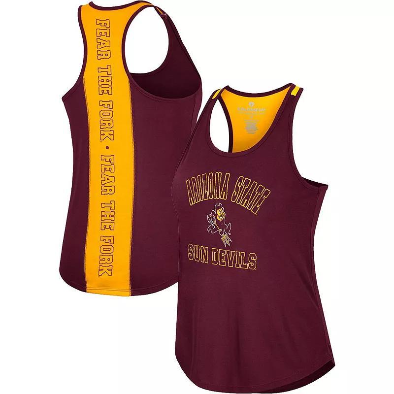 Womens Colosseum Maroon Arizona State Sun Devils 10 Days Racerback Scoop Neck Tank Top Product Image