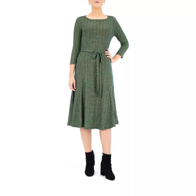 Womens Nina Leonard Sylvia Lurex Midi Dress Product Image