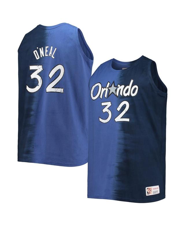 Mens Mitchell & Ness Shaquille ONeal Blue, Navy Orlando Magic Big and Tall Profile Tie-Dye Player Tank Top - Blue, Navy Product Image