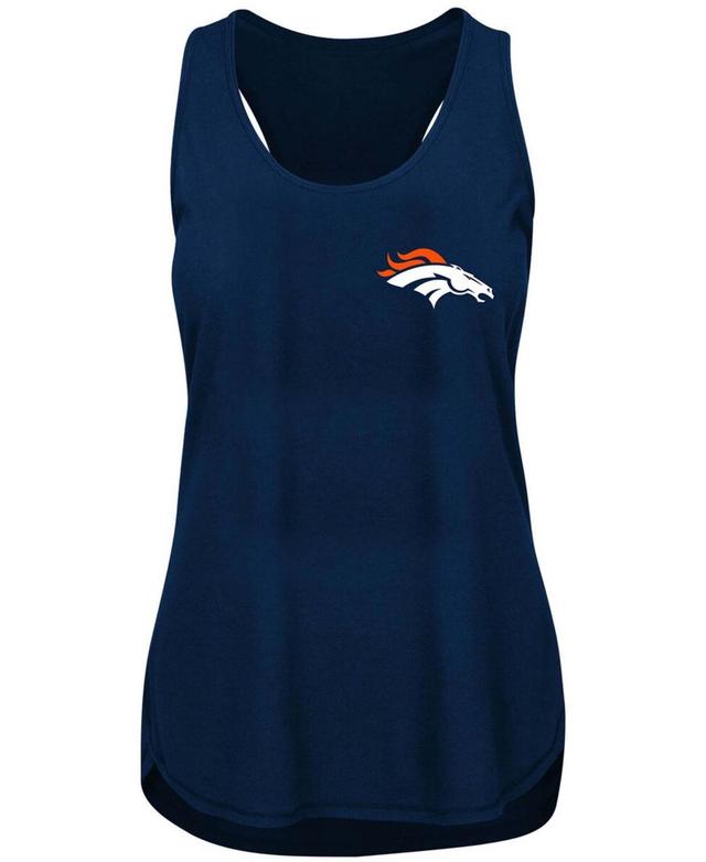 Womens Denver Broncos Plus Size Racerback Tank Top Blue Product Image