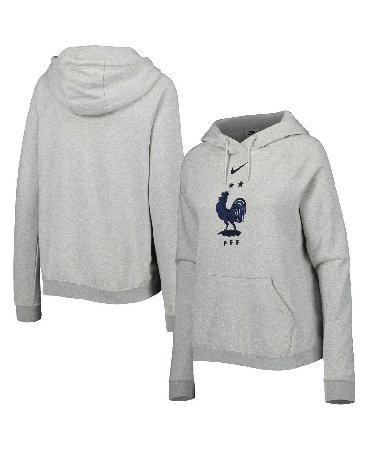 Womens Nike Heather Gray France National Team Varsity Raglan Tri-Blend Pullover Hoodie Product Image