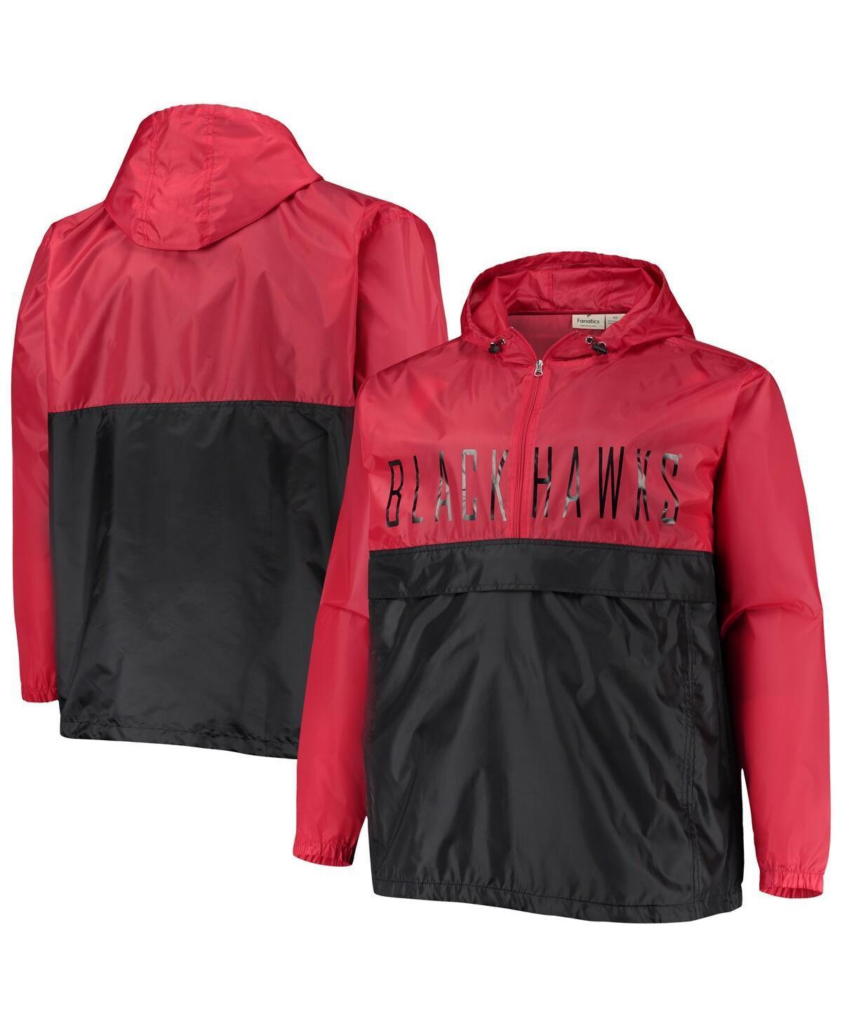 Mens Chicago Blackhawks Big & Tall Anorak Half-Zip Pullover Hoodie Product Image