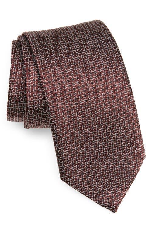 Mens Printed Silk Tie - Red - Red Product Image