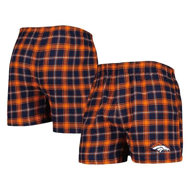 Mens Concepts Sport Navy Denver Broncos Ledger Flannel Boxers - Navy Product Image