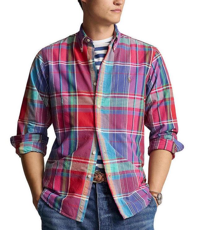 Polo Ralph Lauren Classic Fit Plaid Oxford Long Sleeve Woven Shirt Product Image