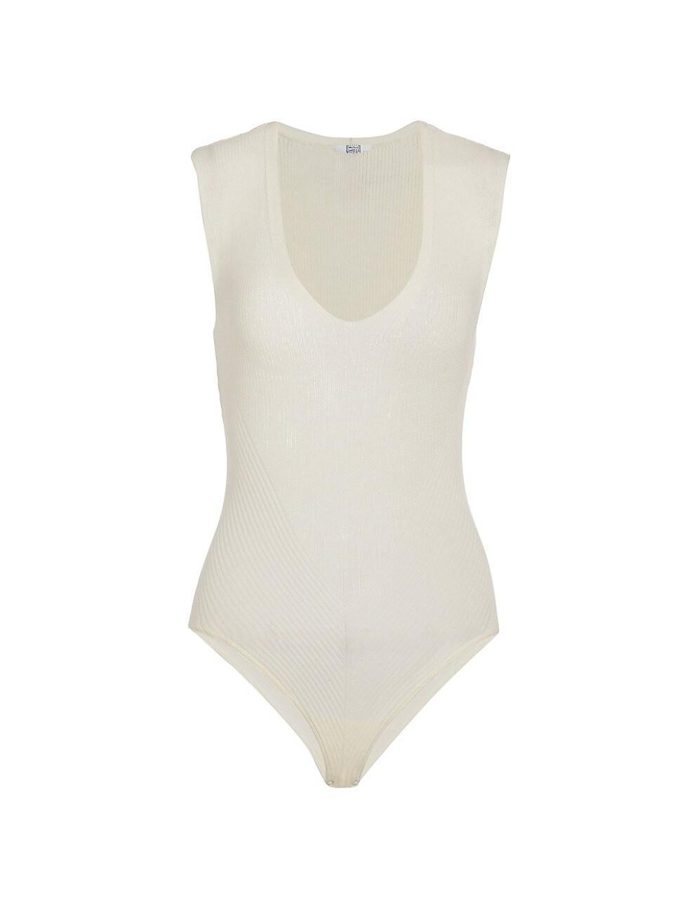 Womens Aurora Rib Net Virgin Wool Bodysuit Product Image