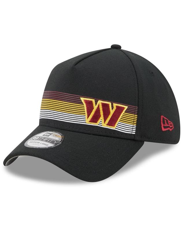 Mens New Era Black Washington Commanders Flawless Stripe 39THIRTY Flex Hat WFT Black Product Image