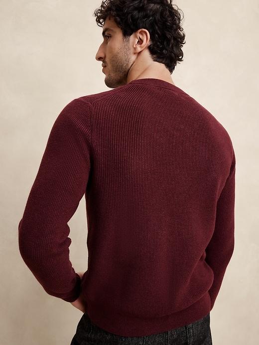 Cotton-Blend Ribbed Sweater Product Image