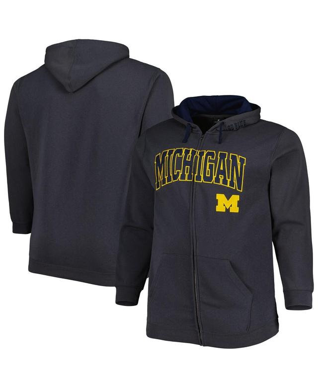 Mens Colosseum Charcoal Michigan Wolverines Big and Tall Team Full-Zip Hoodie Product Image