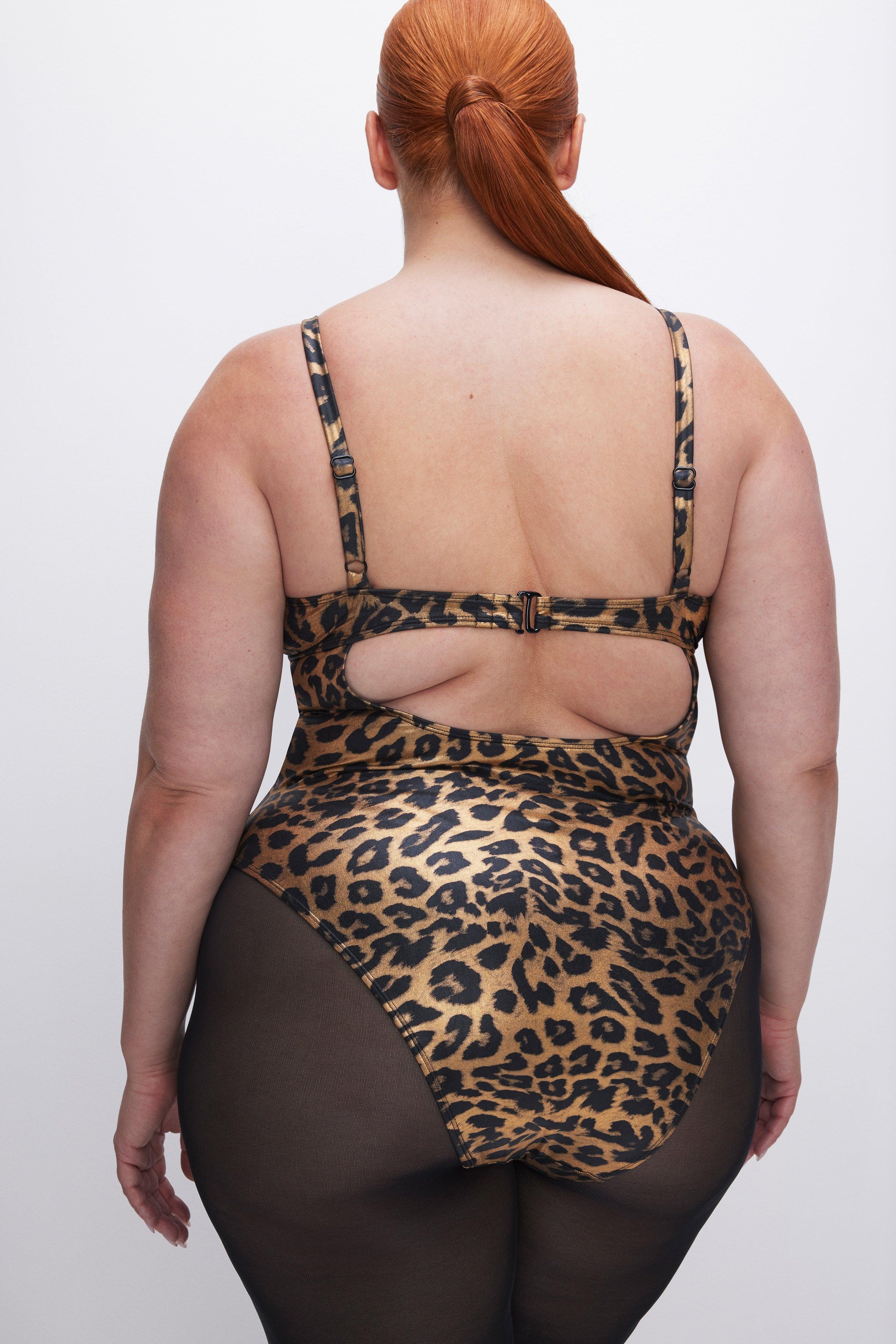 SHOW UP ONE-PIECE SWIMSUIT | GOLD LEOPARD001 Product Image