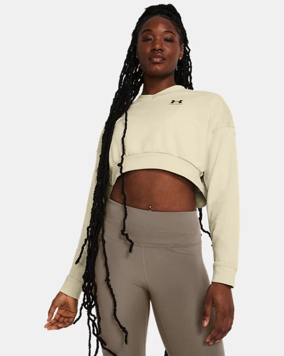 Womens Under Armour Rival Terry Oversized Cropped Crewneck Sweatshirt Product Image