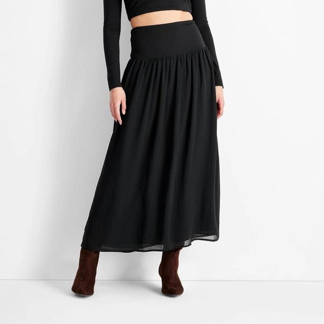 Womens Drop Waist Ankle Skirt - Future Collective Black Product Image