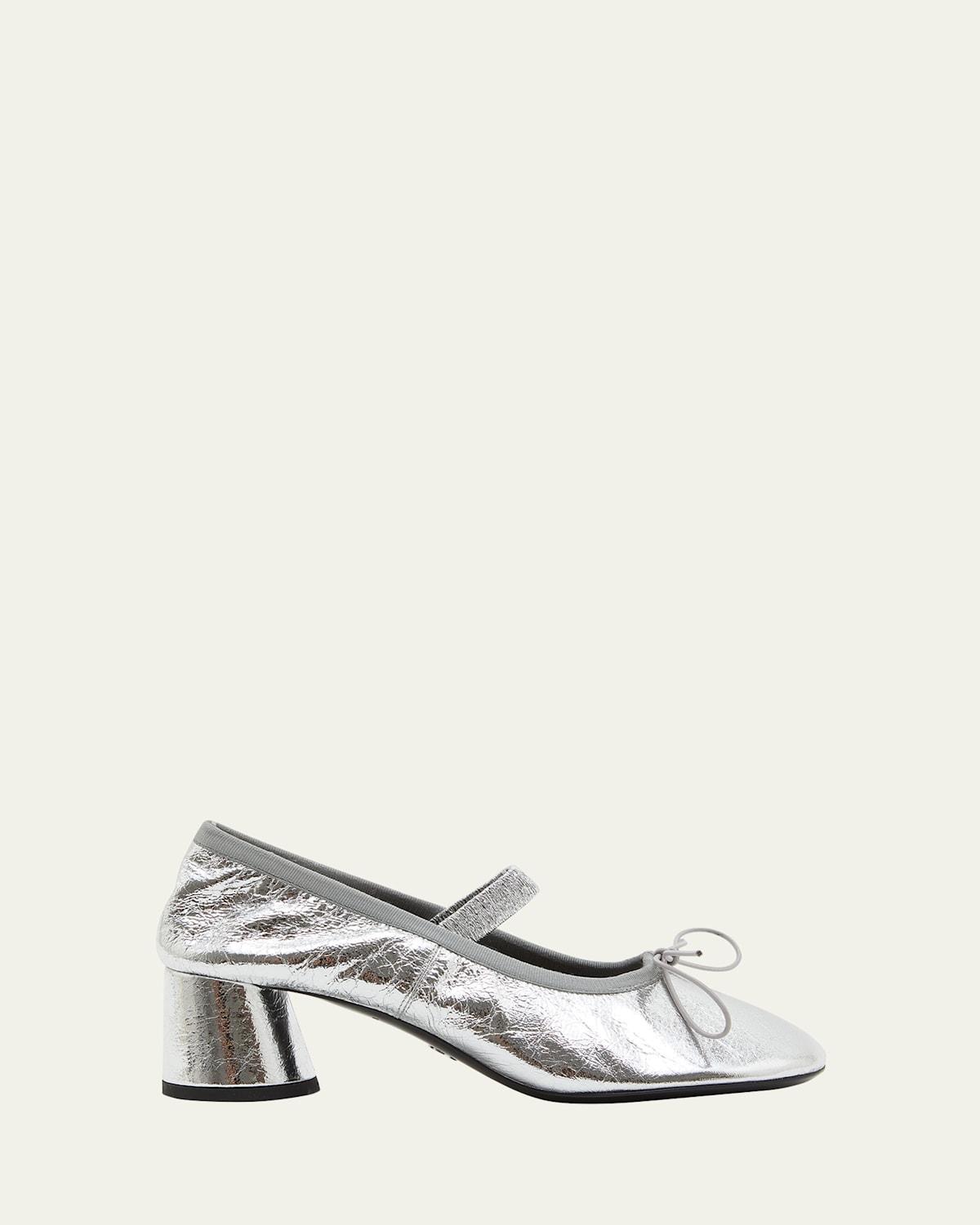 Womens Glove 55MM Metallic Leather Mary Jane Pumps product image