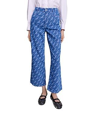 Maje Pidragon Wide Leg Jeans in Blue Product Image