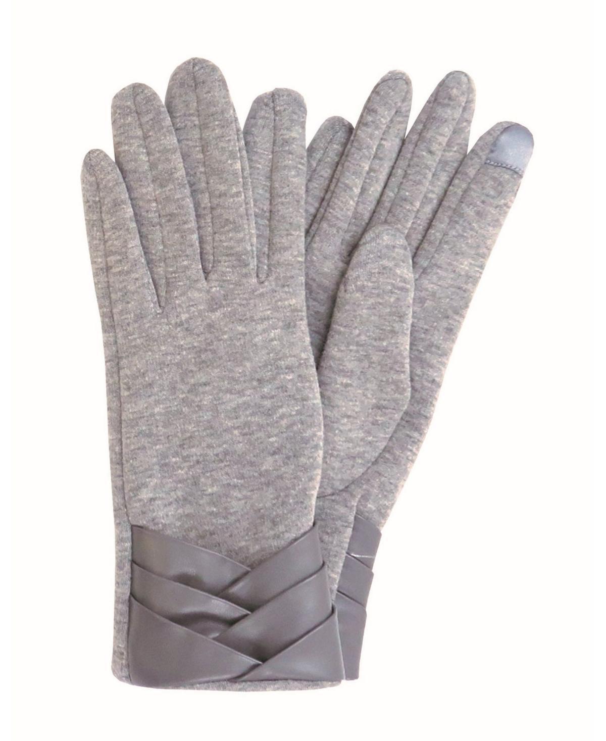 Marcus Adler Womens Pleated Cuff Jersey Touchscreen Gloves Product Image