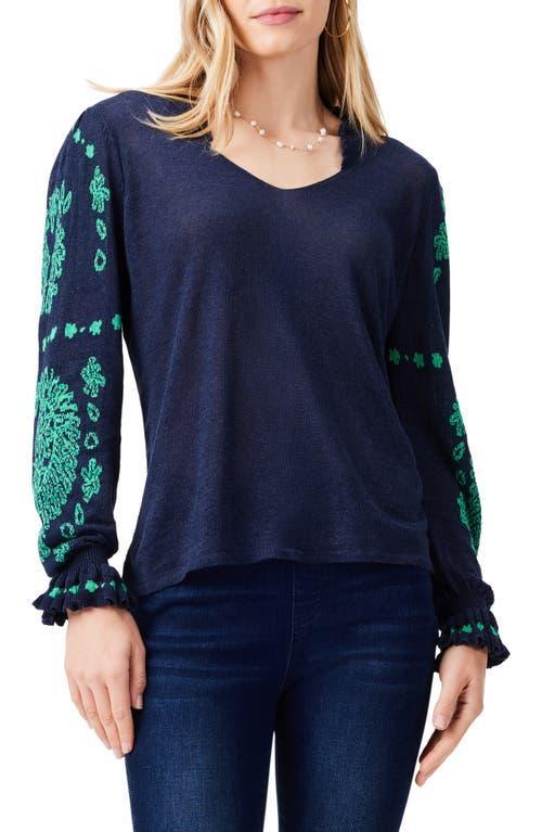 NIC+ZOE Oceanic Sweater (Indigo Multi) Women's Sweater Product Image