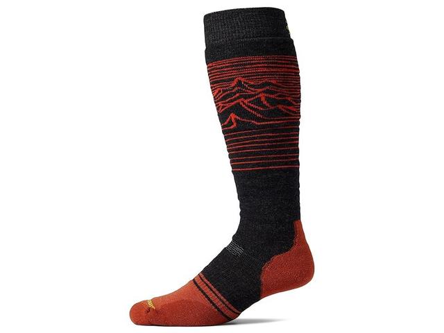 Smartwool Snowboard Full Cushion Iguchi Pattern Over-the-Calf Socks (Charcoal) Men's No Show Socks Shoes Product Image