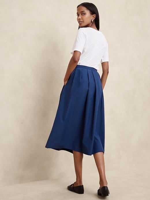 Pintuck Taffeta Midi Skirt Product Image