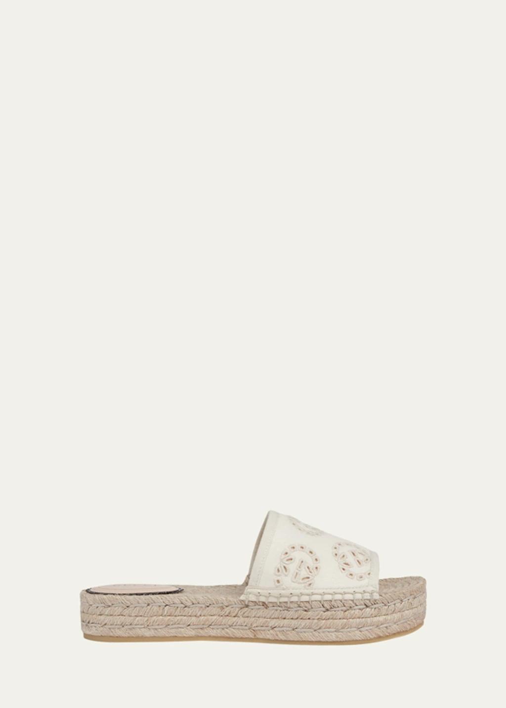 Women's Damita Logo Eyelet Canvas Espadrilles In Ivory Product Image