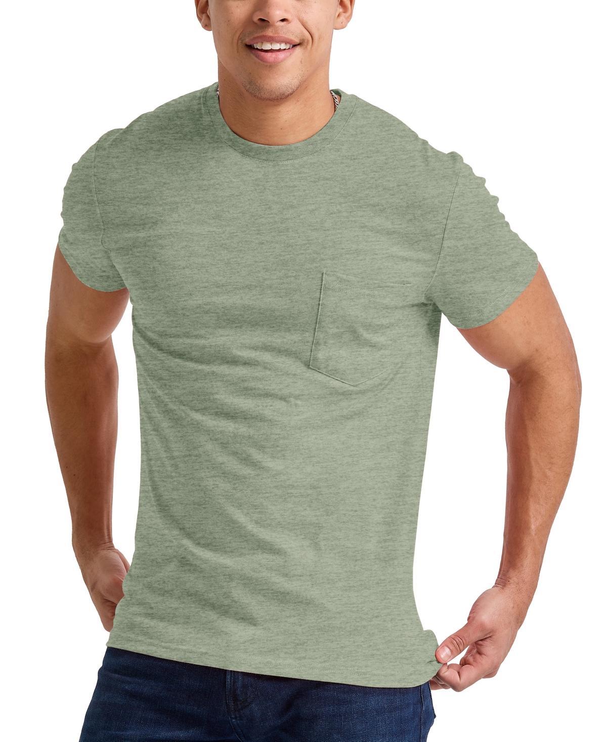 Hanes Originals Mens Tri-Blend Pocket T-Shirt Eco White 2XL Product Image