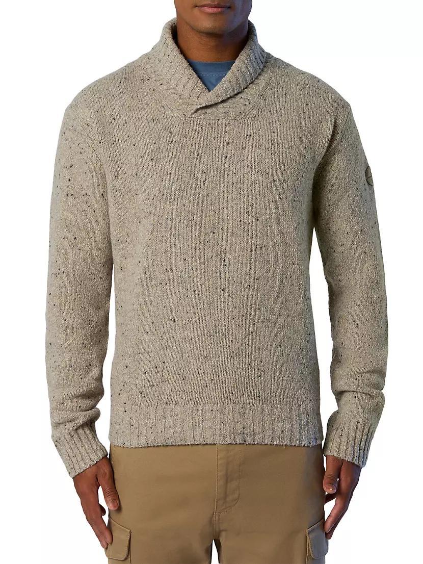 Marled Shawl-Collar Sweater Product Image