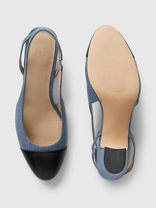 Denim Slingback Heels Product Image