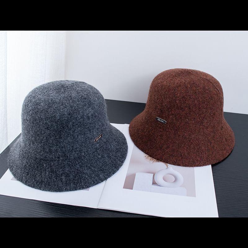 Metal Plate Knit Bucket Hat Product Image