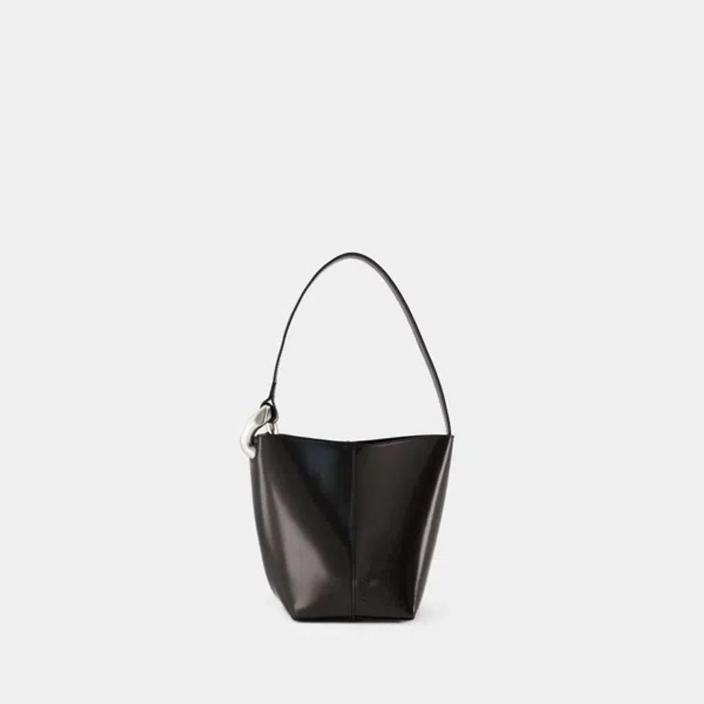 JW ANDERSON The Jwa Corner Small Bucket Shoulder Handbag In Black Product Image