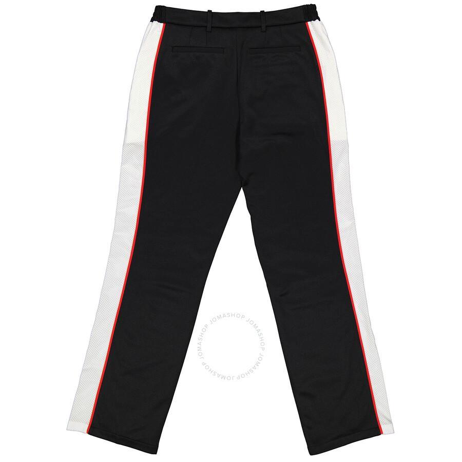 Men's Straight-leg Side Stripe Cotton-blend Trousers In Black Product Image