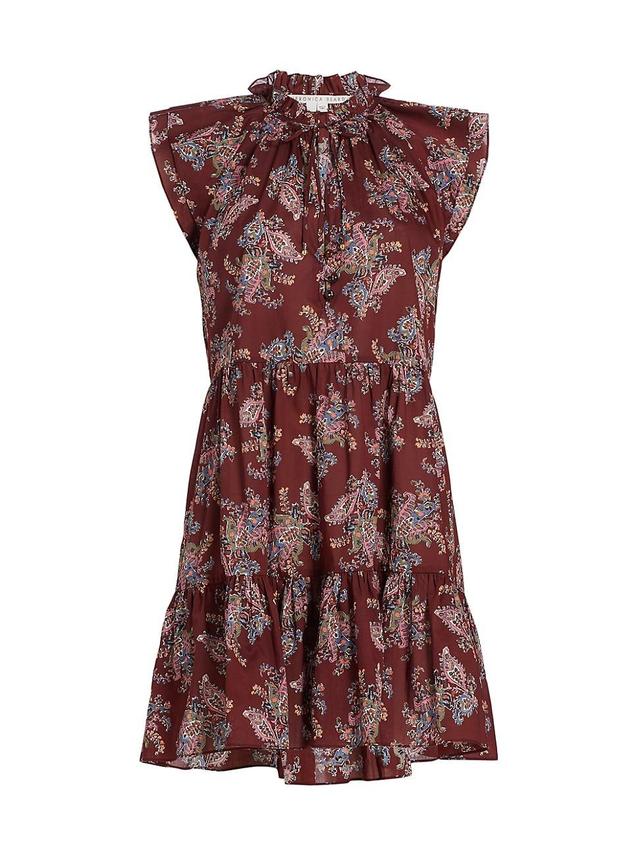 Veronica Beard Zee Paisley Dress Brick Multi  - Brick Multi - female - Size: 00 Product Image