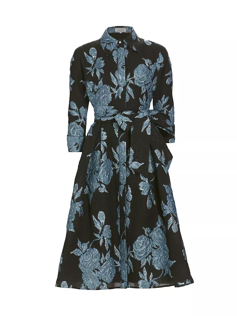 Jacquard Floral-Print Shirtdress Product Image