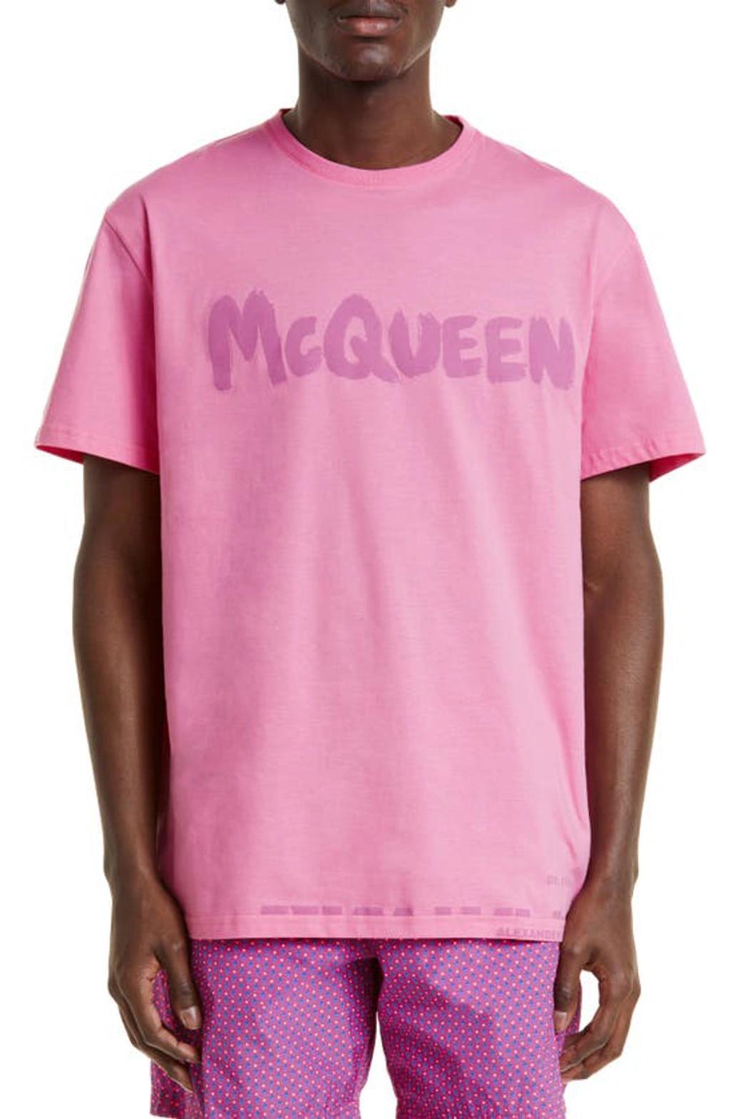 Logo Cotton T-shirt In Soft Pink Product Image