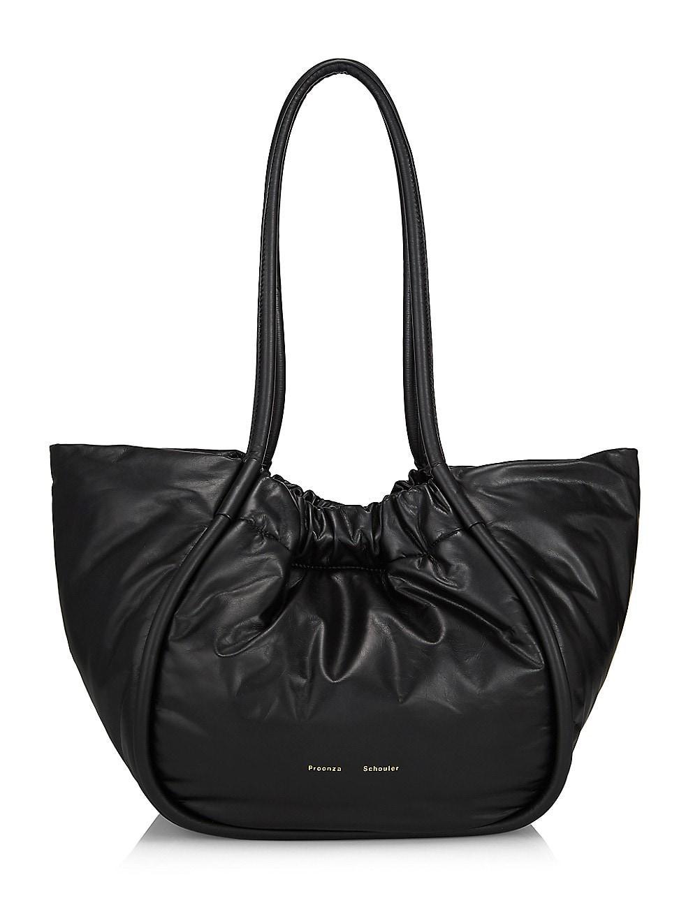 Womens Large Puffy Leather Tote Bag product image